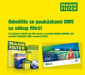 Odměňte se poukázkami OMV za nákup filtrů MANN-FILTER