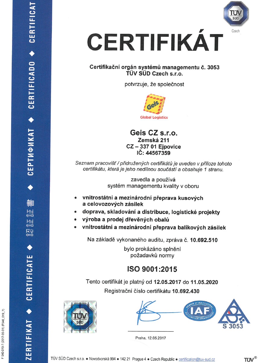 ISO 9001 pro GEIS