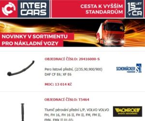 Novinky v nabídce firmy Inter Cars