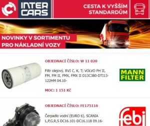 Novinky Inter Cars pro nákladní vozy, autobusy a stavební a zemědělskou techniku