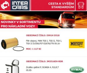Inter Cars novinky pro truck, bus a agro