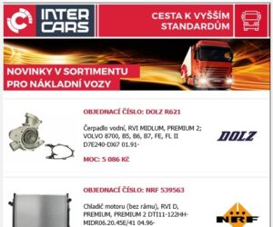 Inter Cars novinky pro truck, bus a agro pro 38. týden
