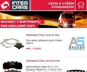 Novinky pro nákladní vozy, autobusy a stavební a zemědělskou techniku u Inter Cars