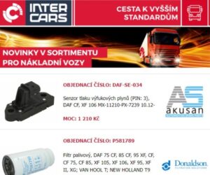 Novinky v nabídce Inter Cars pro nákladní vozy, autobusy a stavební a zemědělskou techniku